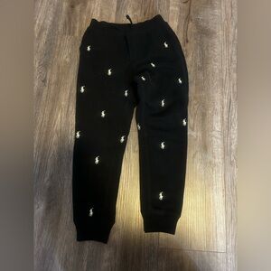 Polo by Ralph Lauren Black Kids Joggers with White Accents